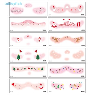 【tuilieyfish】สติกเกอร์รอยสักชั่วคราว ลายการ์ตูนคริสต์มาส กวางน่ารัก สําหรับตกแต่งใบหน้า ปาร์ตี้【IH】