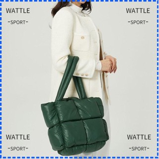 Wattle กระเป๋าสะพายไหล่ กระเป๋าช้อปปิ้ง ผ้าฝ้าย ทรงโท้ท