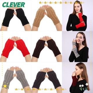 Clever ถุงมือถัก ยืดหยุ่น สีแคนดี้ ให้ความอบอุ่น สําหรับผู้หญิง