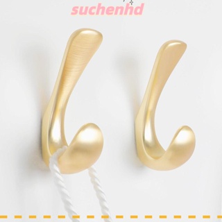 Suchenhd ตะขอแขวนเสื้อโค้ท ผ้าขนหนู โลหะผสมสังกะสี ทนทาน สําหรับห้องน้ํา ห้องครัว 2 แพ็ค