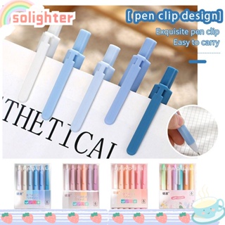 Solighter ปากกาเจล 0.5 มม. ลายการ์ตูน สีดํา 6 ชิ้น ต่อชุด