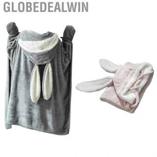 Globedealwin Wearable Hooded   Soft Poncho Stylish Rabbit Ear for Afternoon Nap