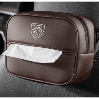 PEUGEOT LOGO tissue box 308 3008 206 207 307 407 607 4008 508 5008 RCZ C5X car seat back-hanging paper bag armrest box miscellaneous storage leather bag