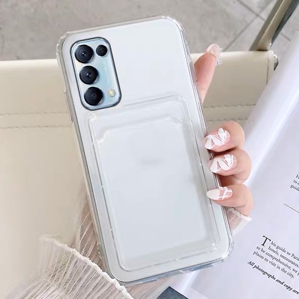 เคสโทรศัพท์มือถือแบบใส กันกระแทก พร้อมช่องใส่บัตร สําหรับ OPPO A18 A38 Reno 10 pro A9 A5 2020 A77 A7