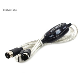 Instylelady 2 เมตร USB MIDI แปลงสายเคเบิลเพลงแก้ไขแป้นพิมพ์อะแดปเตอร์เชื่อมต่อสายไฟ