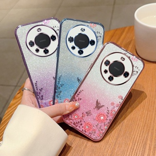 เคสโทรศัพท์ซิลิโคน TPU แบบนิ่ม กันกระแทก ประดับเพชรเทียม และกลิตเตอร์ หรูหรา สําหรับ Huawei Mate 60 Pro Mate60