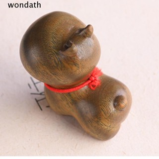 Wonda เครื่องประดับไม้จันทน์ ลายการ์ตูนสัตว์ฮิปโป สีน้ําตาล คุณภาพสูง ทําความสะอาดง่าย สําหรับตกแต่งบ้าน