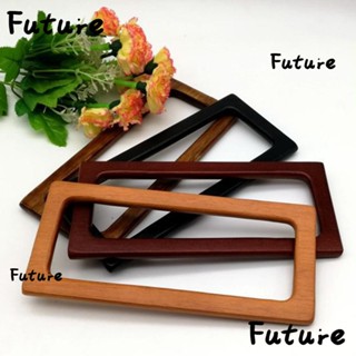 Future หูหิ้วกระเป๋าไม้ ทรงสี่เหลี่ยม น้ําหนักเบา สีพื้น สไตล์คลาสสิก 2 ชิ้น