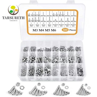 Tarsureth 580 ชิ้น|สกรูสเตนเลส 304 6 10 14 16 20 25 มม. หัวกระทะฟิลลิปส์ M3 M4 M5 M6