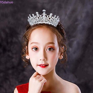 Dahuo มงกุฎคริสตัล มงกุฎนางฟ้า สีสันสดใส อารมณ์หรูหรา วินเทจ มงกุฎพลอยเทียม มงกุฎ