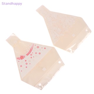 Standhappy ถุงบรรจุข้าวปั้น ทรงสามเหลี่ยม ลายการ์ตูนน่ารัก พร้อมสติกเกอร์สาหร่าย โอนิกิริ ซูชิ 50 ชิ้น