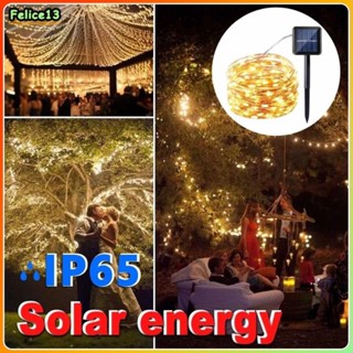 กลางแจ้งพลังงานแสงอาทิตย์ Fairy String Light ตกแต่ง 300/200/100/50 LED 8 โหมด Garden YARD Tree Christmas PARTY กันน้ำทองแดงลวดโคมไฟ-FE