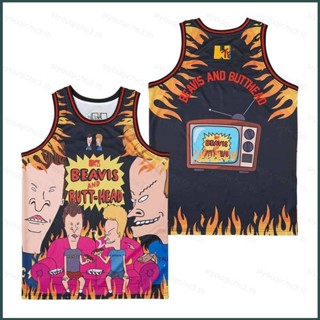 Sy3 เสื้อกีฬาบาสเก็ตบอล ลาย Beavis and Butthead Burn The House Down Jersey พลัสไซซ์ สําหรับผู้ชาย และผู้หญิง YS3