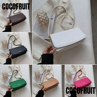 Cocofruit กระเป๋าสะพายไหล่ สะพายข้าง หนัง Pu สายโซ่ ทรงสี่เหลี่ยม สีพื้น สําหรับผู้หญิง