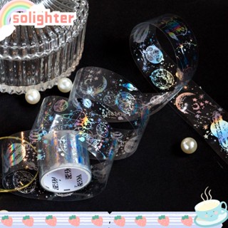 Solighter เทปสติ๊กเกอร์ใสลายผีเสื้อสีทองสําหรับตกแต่งสมุด Diy