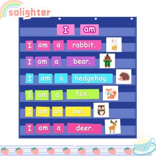 Solighter แผนภูมิกระเป๋า ขนาดใหญ่ มาตรฐาน สีฟ้า สําหรับบ้าน โรงเรียน สอน