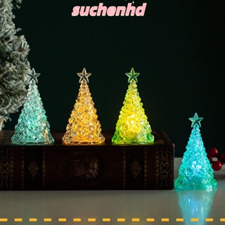 Suchenhd โคมไฟกลางคืน แบบใส เรืองแสง ขนาดเล็ก สําหรับตกแต่งต้นคริสต์มาส