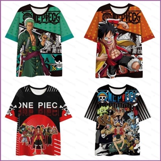 Sq2 เสื้อยืดแขนสั้นลําลอง พิมพ์ลายอนิเมะ One Piece Luffy Zoro 3d พลัสไซซ์ สไตล์ฮาราจูกุ สําหรับผู้ชาย และผู้หญิง