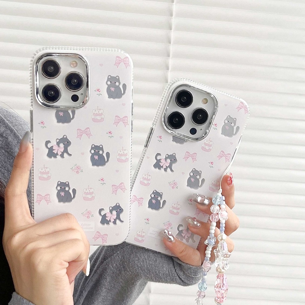 เทคโนโลยี IMD เคลือบสองชั ้ นการ ์ ตูนแมวน ่ ารักเรืองแสงเปลี ่ ยนสีเคสโทรศัพท ์ เหมาะสําหรับ iPhone