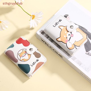 Sthb Kawaii กระเป๋าใส่บัตรเครดิต บัตรเครดิต โฟโต้การ์ด หนัง PU ลายหมีน่ารัก หลายช่อง ขนาดเล็ก แบบพกพา