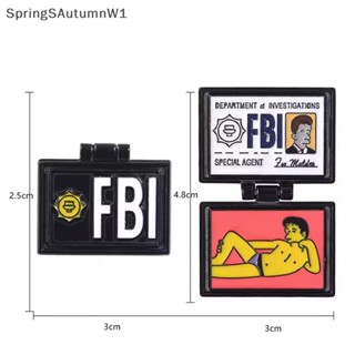 [SpringSAutumnW] เข็มกลัด ลาย FBI SPECIAL AGENT I Simpson Spille X-Lime FBI Fox Mulder ID Card ของขวัญเครื่องประดับ สไตล์พังก์ [TH]