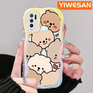 เคสโทรศัพท์มือถือแบบนิ่ม ใส กันกระแทก ลายการ์ตูนหมี สีครีม สําหรับ VIVO Y30 Y30i Y50