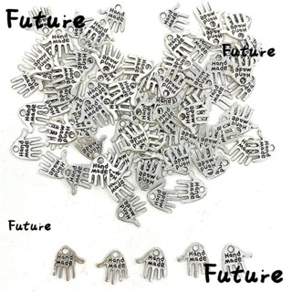 Future พวงกุญแจ จี้ป้ายแท็กแกะสลัก สีเงิน 12*12 มม. DIY