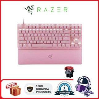 Razer HUNTSMAN V2 TENKEYLESS คีย์บอร์ดเกมมิ่ง คริสตัล สีชมพู