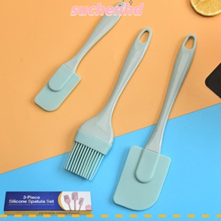 Suchenhd 3 ชิ้น / เซต ซิลิโคน แปรงน้ํามัน อุปกรณ์เบเกอรี่ ร้อน สีเขียว สีชมพู ทันสมัย เรียบง่าย ชุดเครื่องครัวเค้ก