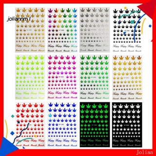 [JM] สติกเกอร์กลิตเตอร์ ลายใบเมเปิ้ล 3D สําหรับติดตกแต่งเล็บ 12 ชิ้น ต่อชุด