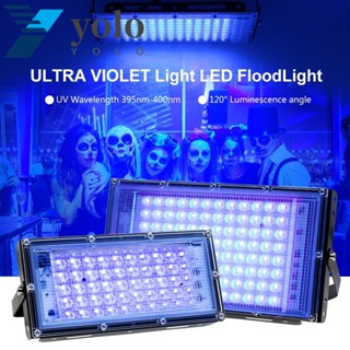 Yolo โคมไฟฟลัดไลท์ UV 120 395nm 50W 100W สําหรับเวที คริสต์มาส