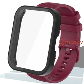 สําหรับ Amazfit Bip 5 PC เคส สายนาฬิกา เปลี่ยนได้ สาย Bip5 สายนาฬิกาซิลิโคน พร้อมเคสป้องกัน สีดํา