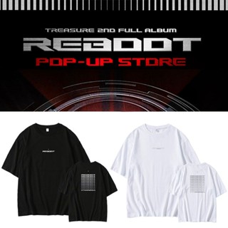 เสื้อยืดลําลอง ผ้าฝ้าย แขนสั้น คอกลม พิมพ์ลาย Kpop TREASURE REBOOT สําหรับผู้ชาย และผู้หญิง