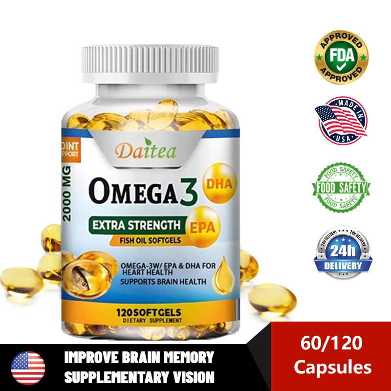 Omega-3 fish oil เข้มข้น 3 เท่าของสูตรทั่วไป คอเลสเตอรอลช่วยเพิ่มสุขภาพของหัวใจ - 120แคปซูล