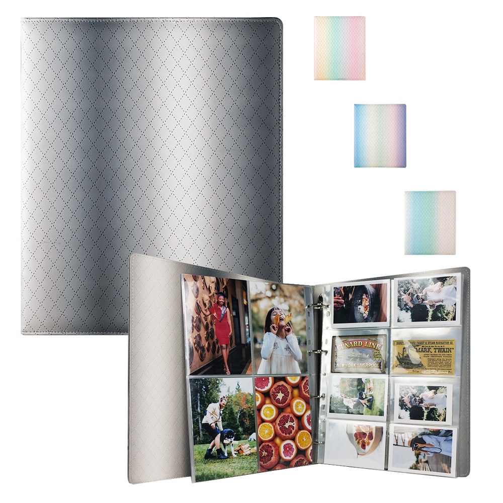 สมุดอัลบั้มรูปภาพ ขนาด A4 4 ห่วง จุของได้เยอะ 10×15 สําหรับเก็บเงิน โฟโต้การ์ด เครื่องเขียน