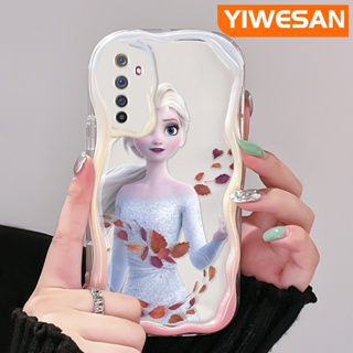 สําหรับ Realme 6 Pro 6s Narzo เคสการ์ตูนน่ารัก เอลซ่า เนื้อครีม ขอบคลื่น เคสโทรศัพท์ใส กันกระแทก ซิลิโคนใส เคสนิ่ม