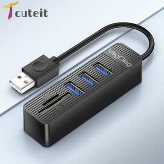 Tcuteit ฮับแยก USB 480Mbps 5/8 IN 1 สําหรับคอมพิวเตอร์ แล็ปท็อป และ Macbook