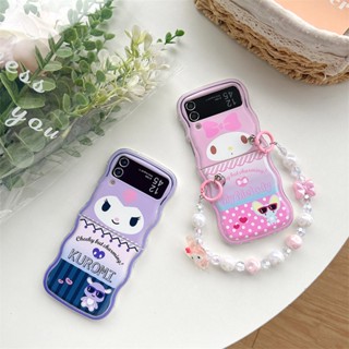 เคสโทรศัพท์มือถือ TPU แบบใส ลาย Kuromi Melody สําหรับ Samsung Galaxy Z Flip 5 4 3 5G