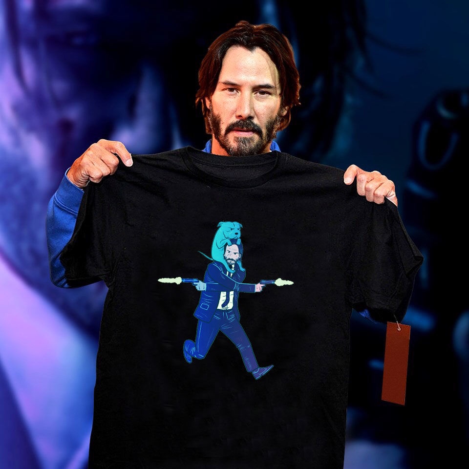 แฟชั่น เสื้อยืดแขนสั้น ผ้าฝ้าย พิมพ์ลาย John Wick 3 John Wick 3 John Wick keanu kill god movie สําหร