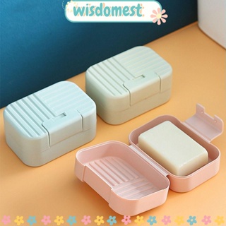 Wisdomest กล่องสบู่ พร้อมฝาปิด จานสบู่ กันน้ํา อุปกรณ์ห้องน้ํา PP Lock ปิดผนึก ที่วางสบู่ กันรั่ว เดินทาง