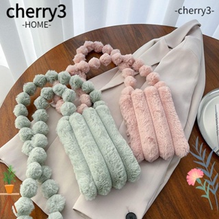 Cherry3 กระเป๋าสะพายไหล่ สะพายข้าง ขนปุยนิ่ม สีพื้น ขนาดเล็ก ลําลอง สําหรับผู้หญิง