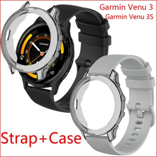 สายนาฬิกาข้อมือซิลิโคน สีดํา แบบเปลี่ยน สําหรับ Garmin Venu 3 3S Garmin Venu3