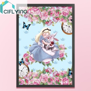 [Ciflys.Th] ชุดปักครอสติช ผ้าฝ้าย 11CT พิมพ์ลายดิสนีย์ Alice in Wonderland DIY