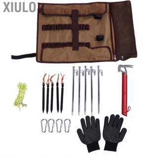 Xiulo Tent Pegs Nails and Hammer Organizer  Oxford  Fall  Stakes Storage Bag for Outdoor Camping