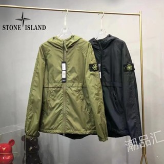 Stone Island ของแท้ 100% เสื้อแจ็กเก็ต เสื้อแจ็กเก็ต มีซิป กันลม กันน้ํา เหมาะกับใส่กลางแจ้ง สําหรับผู้ชาย และผู้หญิง