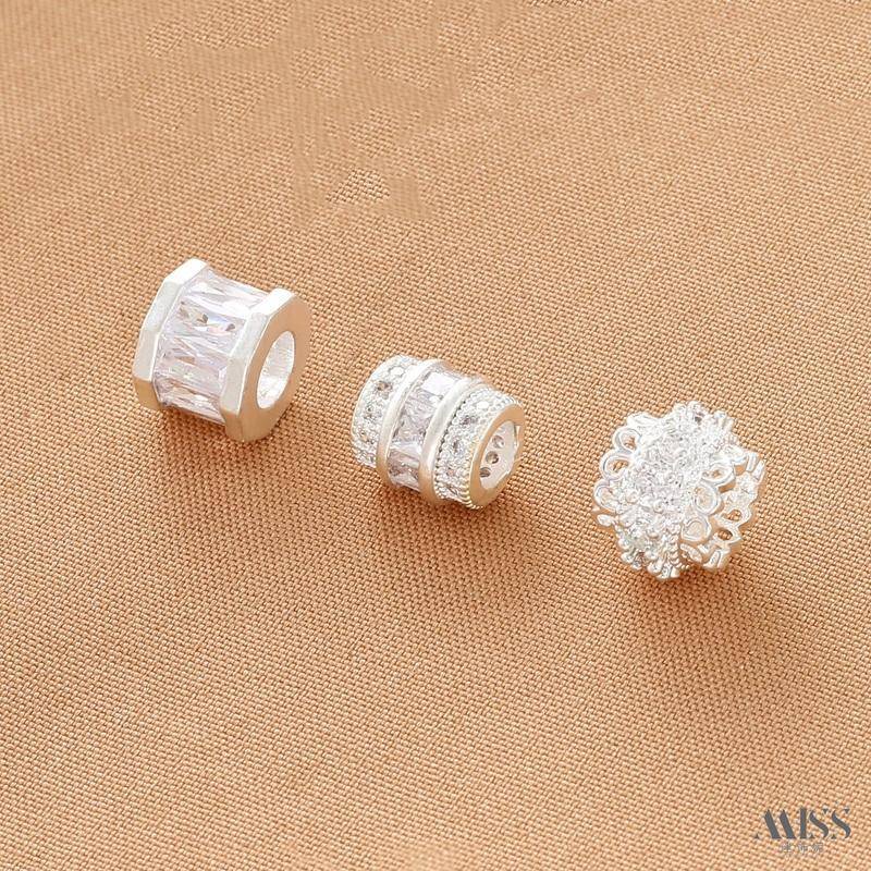 ลูกปัดสเปซerdemเงิน ขนาดใหญ่ สำหรับ DIY