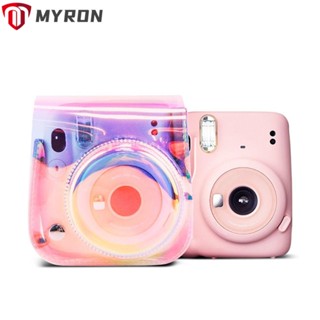 Myron กระเป๋าเคสแฟชั่น ป้องกันกล้อง สีสดใส สําหรับ Fujifilm Instax Mini 12 11 9 8