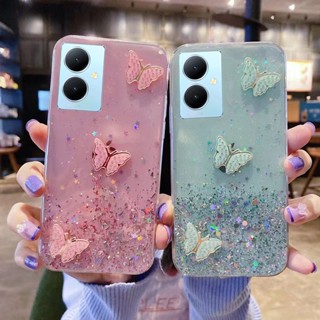 พร้อมส่ง เคสโทรศัพท์มือถือแบบนิ่ม ใส ลายผีเสื้อ ท้องฟ้ากลางคืน หรูหรา สําหรับ VIVO Y27 4G 5G