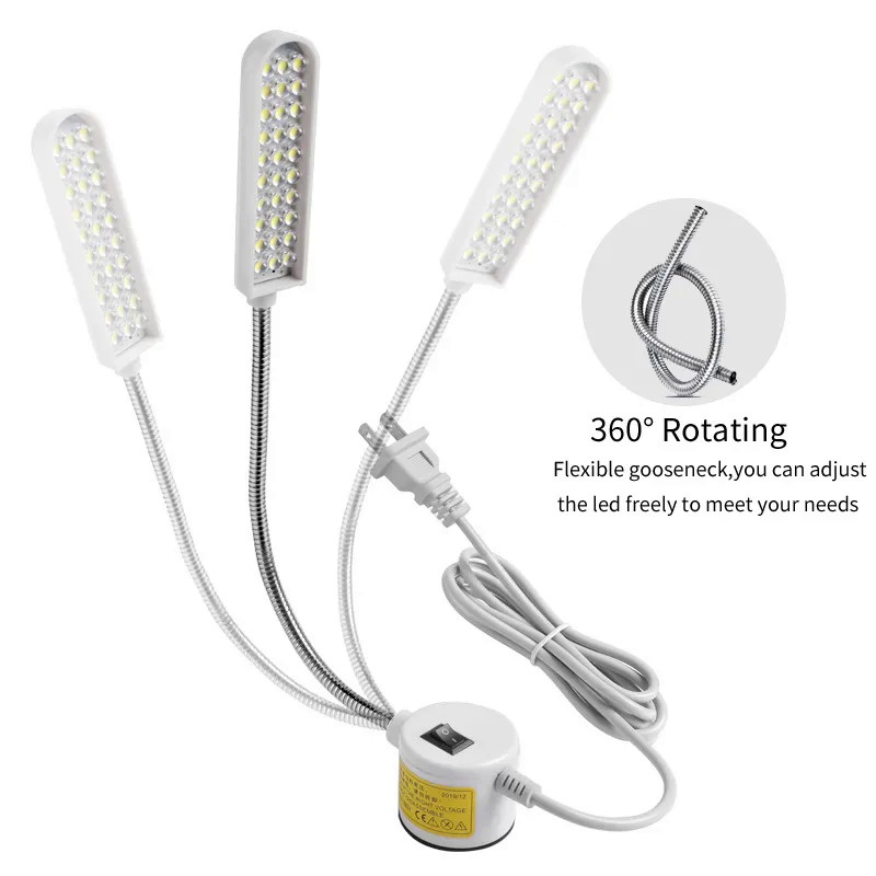 โคมไฟ LED 10 20 30 ดวง 360 องศา ยืดหยุ่น ปรับได้ พร้อมฐานแม่เหล็ก สําหรับจักรเย็บผ้า