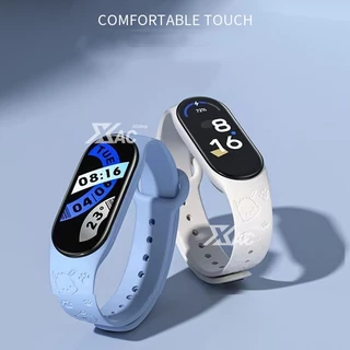 สําหรับ miband 10 miband 9 xiaomi 5/6/7/8/9/10 สายคล้อง 3D เลเซอร์แกะสลักสายคล้องหมีสําหรับ Xiaomi Mi Band 8 7 6 5 สายรัดข้อมือซิลิโคนสร้อยข้อมือสายรัดข้อมือ Smartwatch อุปกรณ์เสริม
